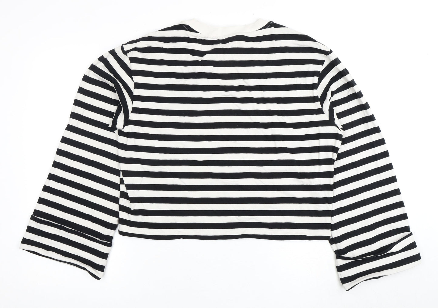 H&M Women's Striped Cropped Long Sleeve T-Shirt