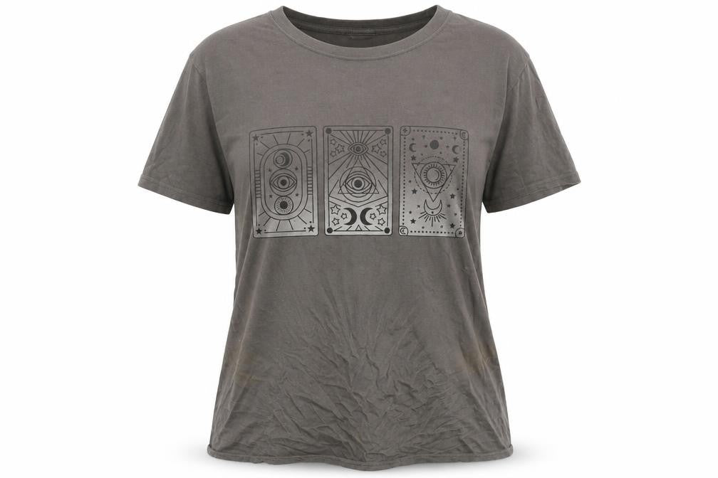 SPOTTED Women’s Grey Mystical Graphic T-Shirt M