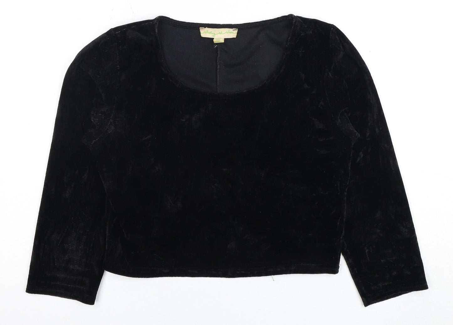 Staring at Stars Women's Black Velvet Top, L