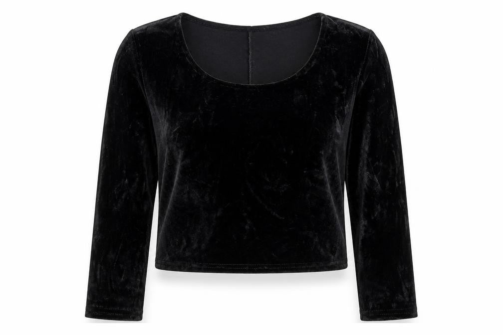 Staring at Stars Women's Black Velvet Top, L