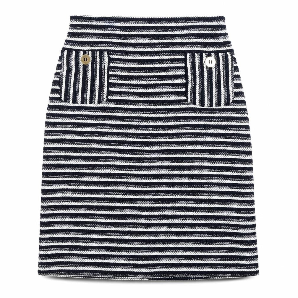 Iblues Women's Multicoloured Striped Pencil Skirt