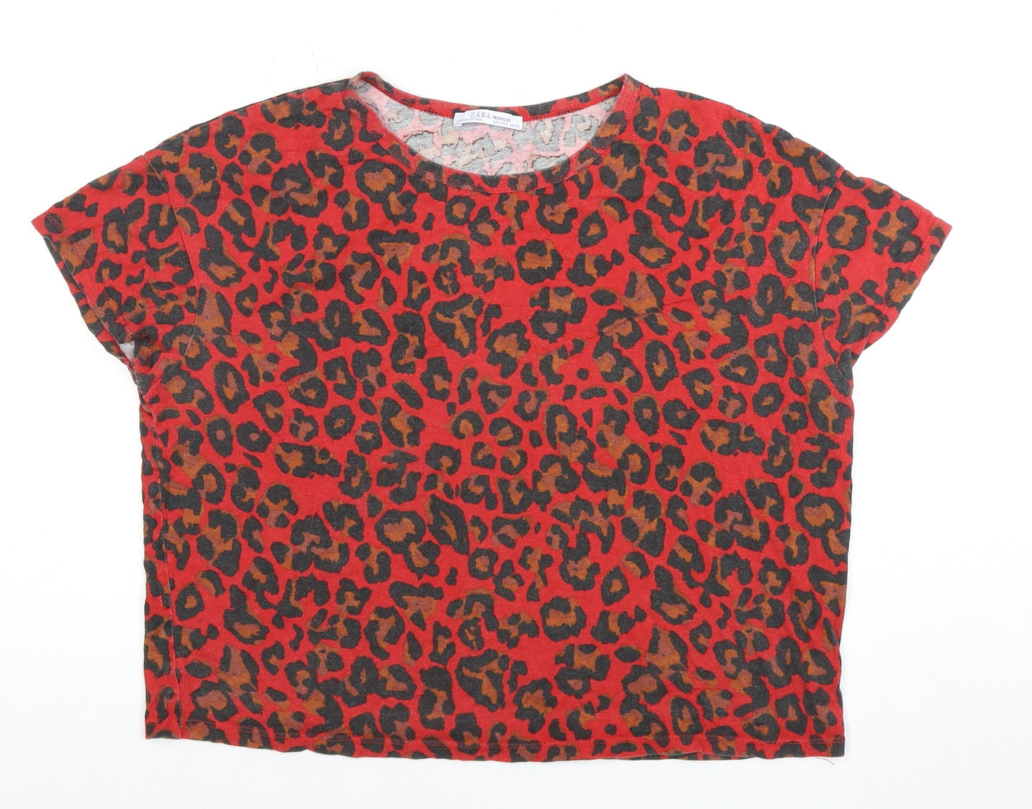 Zara Women's Multicoloured Animal Print T-Shirt Size 8
