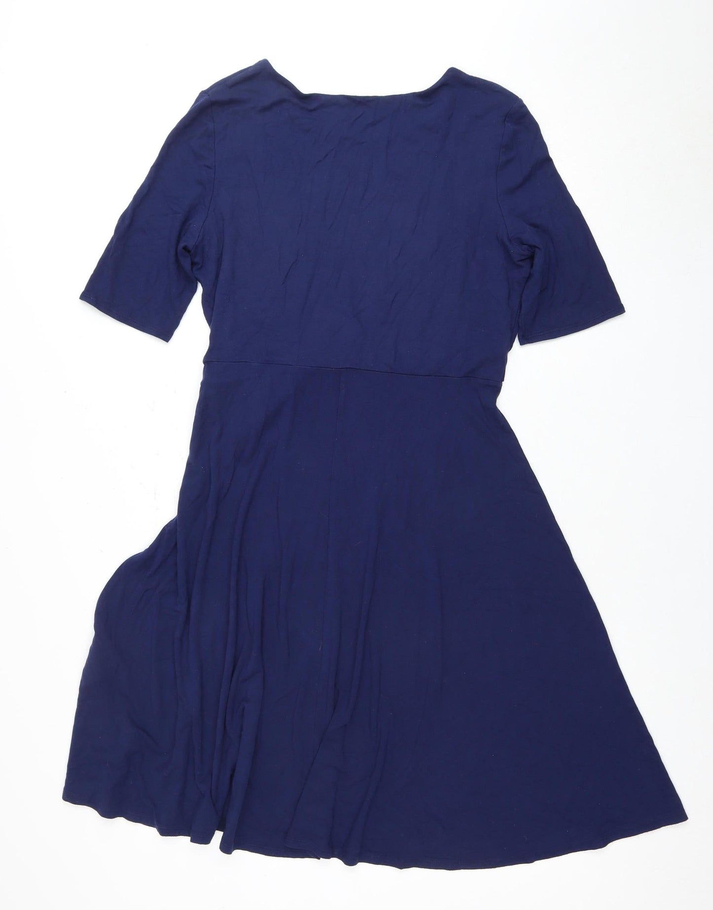 Frock and Frill Women's Blue Half Sleeve Dress