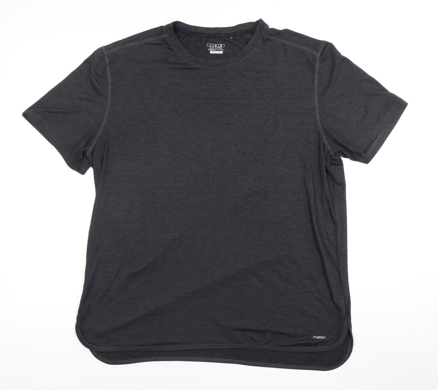 Creo Men's Black T-Shirt - Size L, Crew Neck, Casual