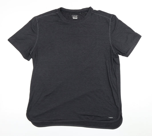 Creo Men's Black T-Shirt - Size L, Crew Neck, Casual
