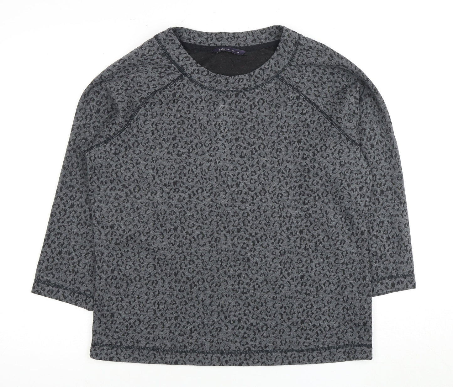 Marks and Spencer Grey Animal Print Women's T-Shirt Size 14