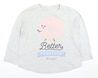 Oxyso Womens Grey Cartoon T-Shirt - Medium, Casual