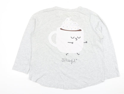 Oxyso Womens Grey Cartoon T-Shirt - Medium, Casual