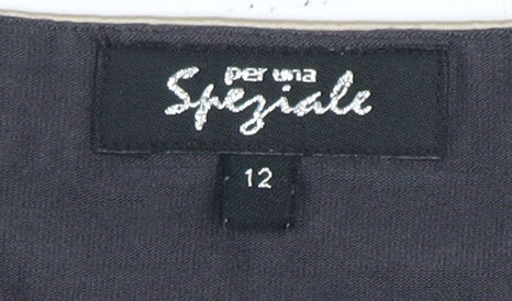 Per Una Women's Black Scoop Neck T-Shirt, Size 12