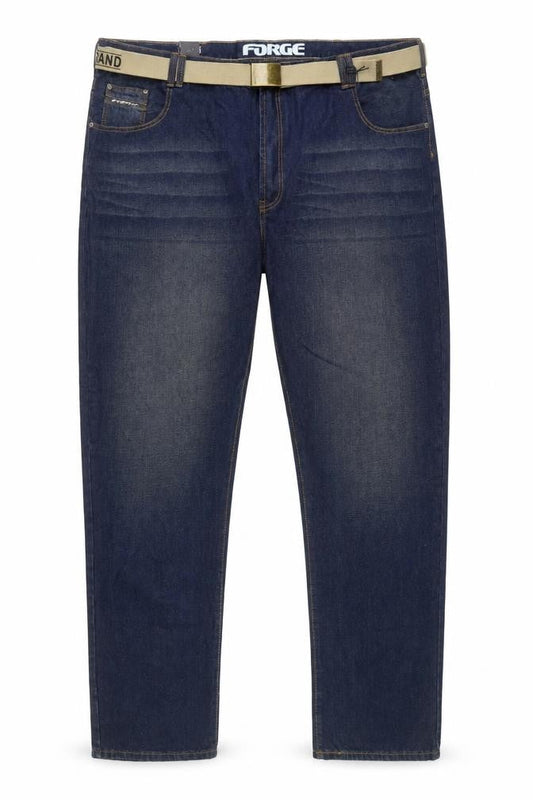Forge Men's Blue Regular Fit Jeans, Size 58L