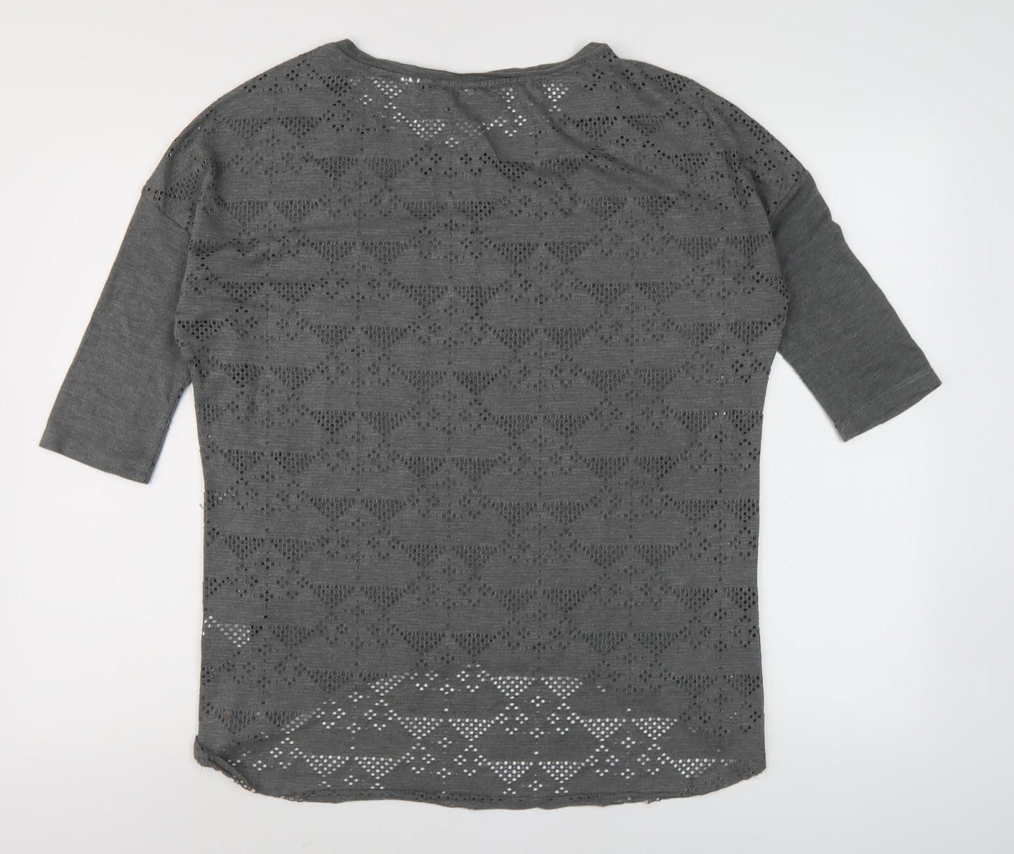 O'Neill Grey Women's 3/4 Sleeve Top - Size 10