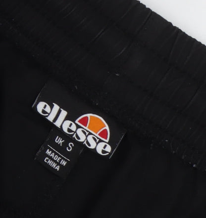 Close-up detail of Ellesse men’s black jogger trousers s