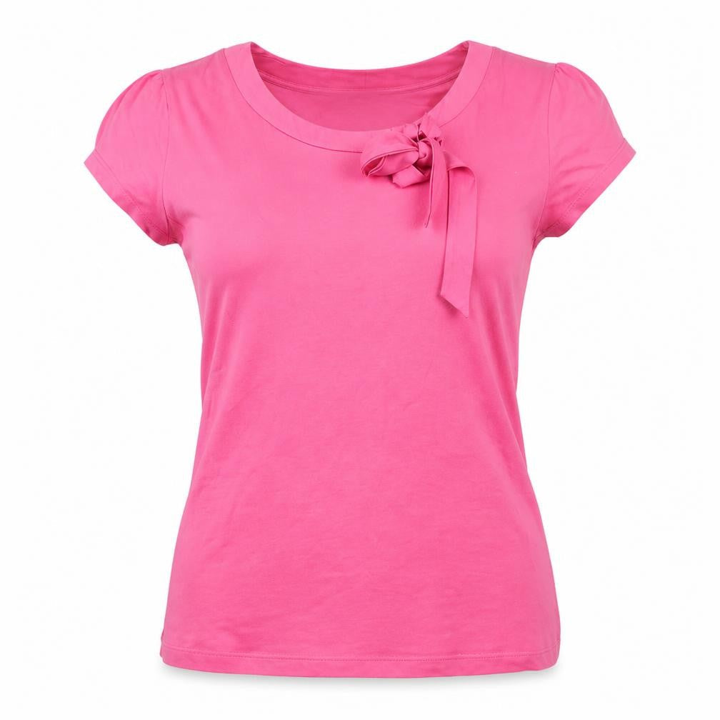 Lakeland Women's Pink Bow T-Shirt Size 16 Round Neck