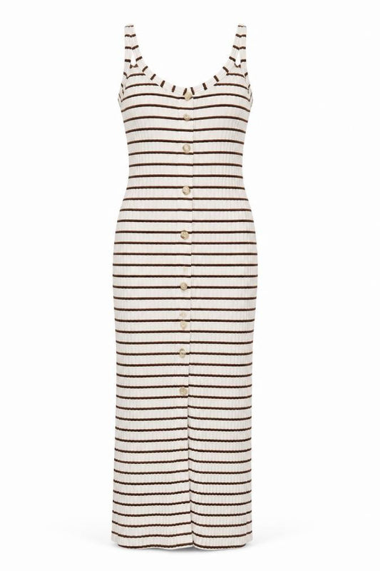 River Island Women's White Striped Slip Dress Size 6