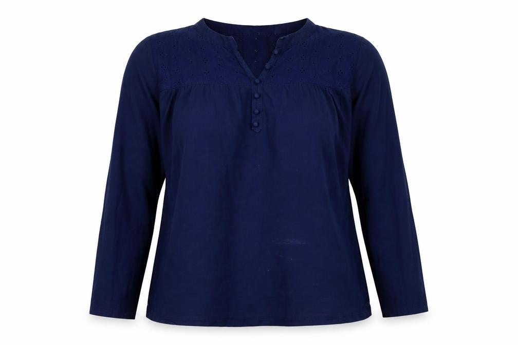 Isle Women's Blue Long Sleeve Blouse, Size L, Casual