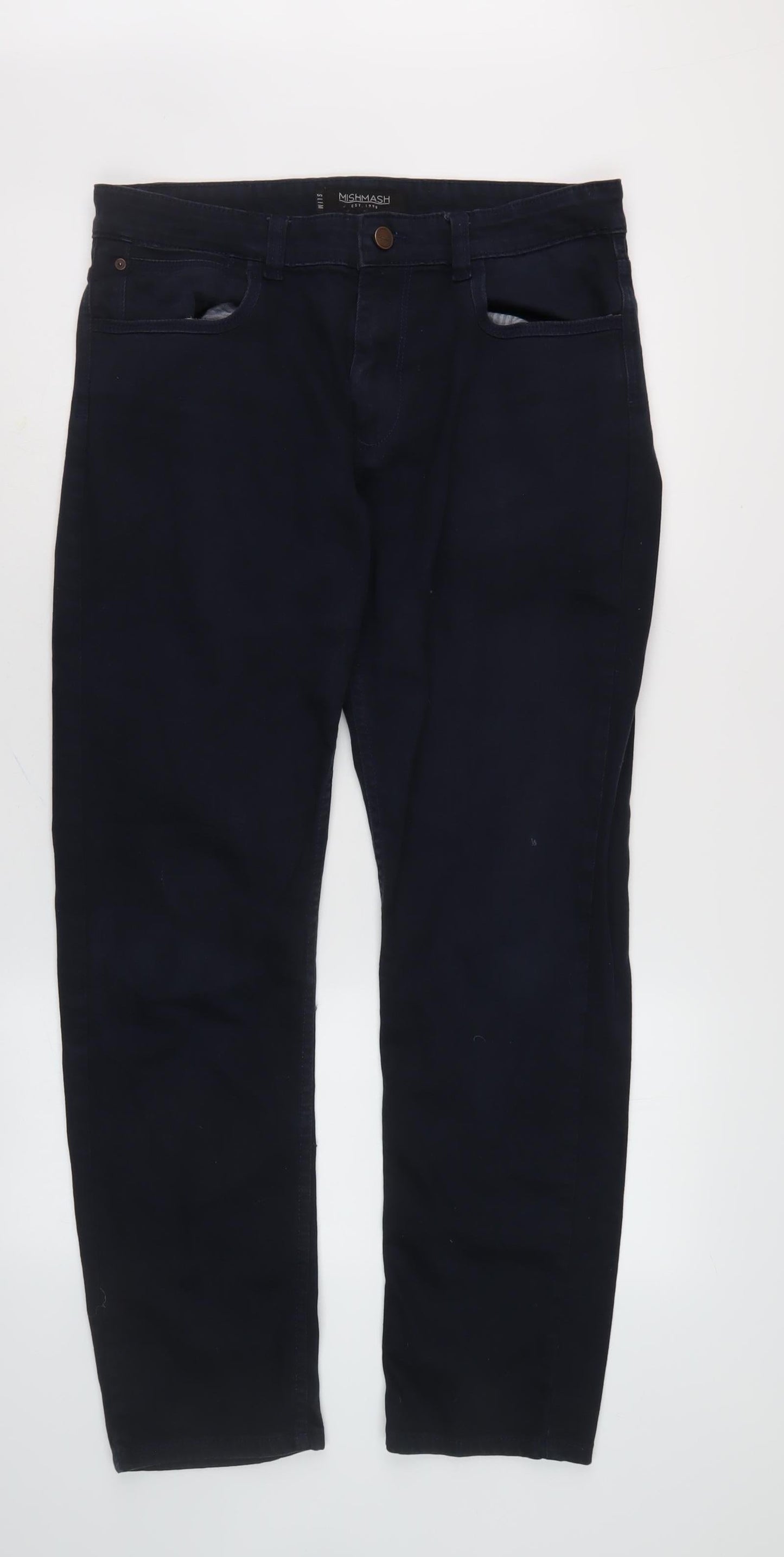 Mishmash Men's Slim Black Jeans 33W 34L Stylish Design