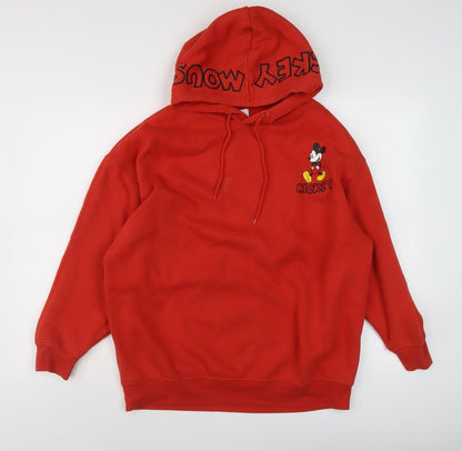 Preloved Disney Unisex Red Mickey Mouse XS Pullover Hoodie - Front