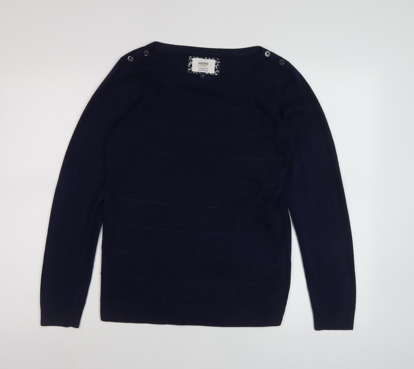 Maine New England Women's Black Pullover Jumper Size 10