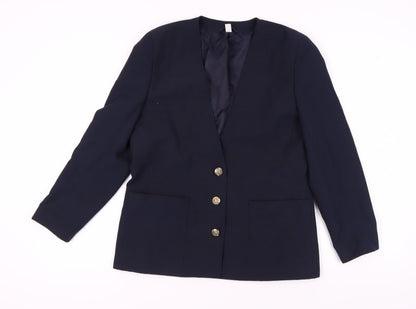 Additional front view of C&A Women's Blue Suit Jacket, size 14, - Elegant Blazer