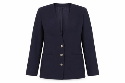 Front view of C&A Women's Blue Suit Jacket, size 14, - Elegant Blazer