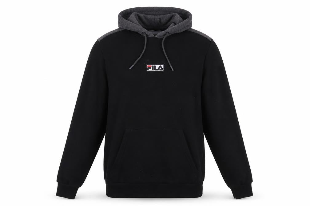 Fila Men's Black Pullover Hoodie M with Logo Accent