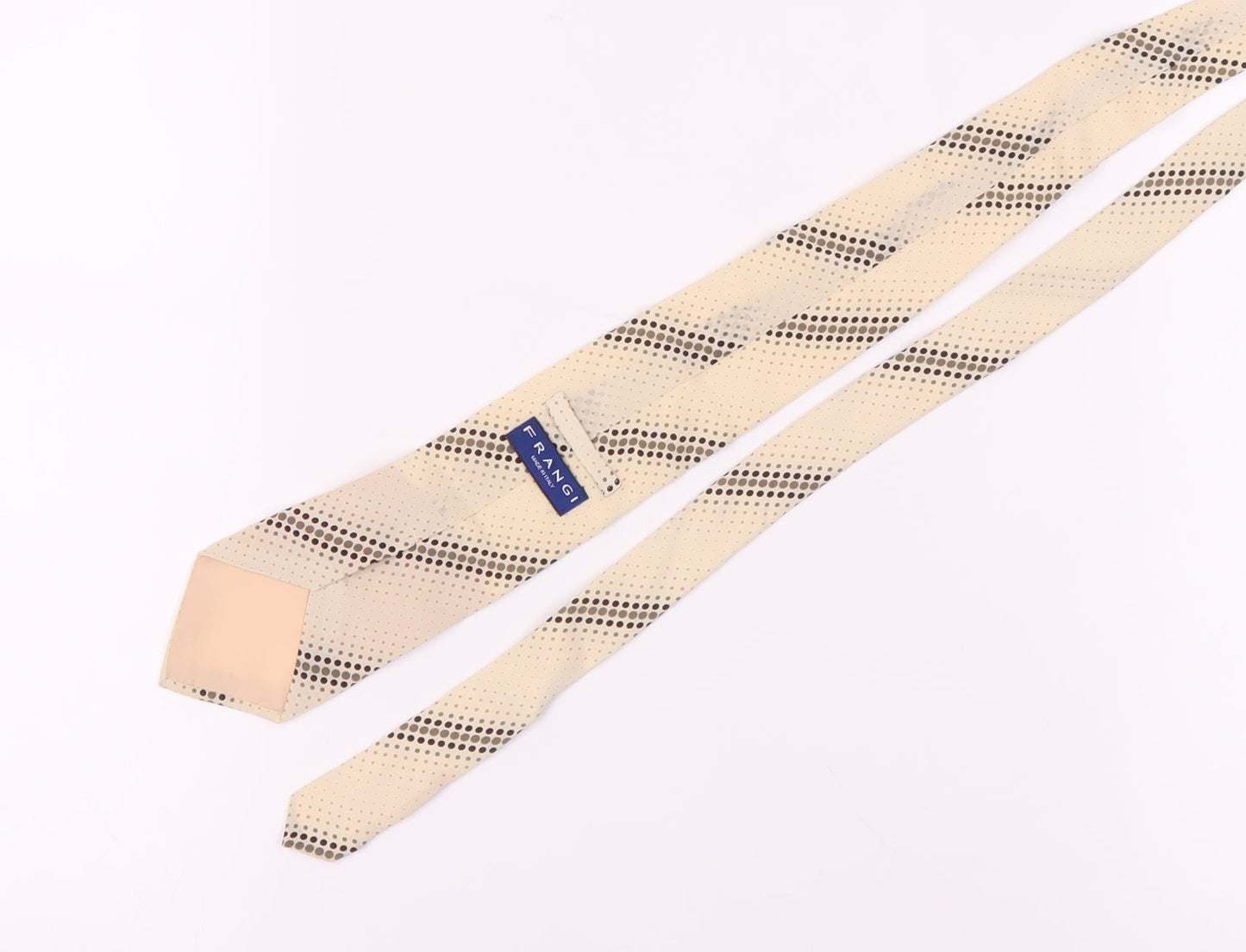 Frangi Men's Beige Polka Dot Silk Tie