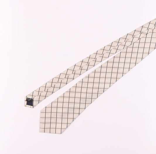 Pierre Cardin Men's Beige Check Silk Tie
