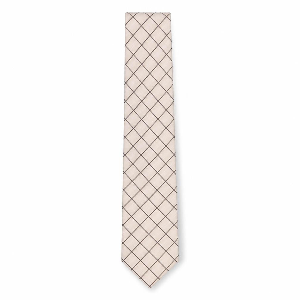 Pierre Cardin Men's Beige Check Silk Tie