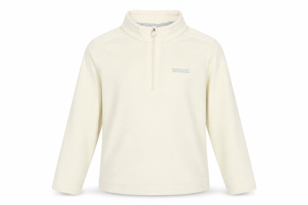 Regatta Girls Ivory Fleece Sweatshirt, Size 4 Plus, Half Zip