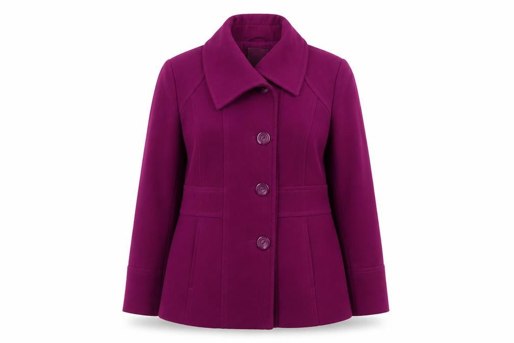 Debenhams Women's Purple Wool Mid-Length Jacket