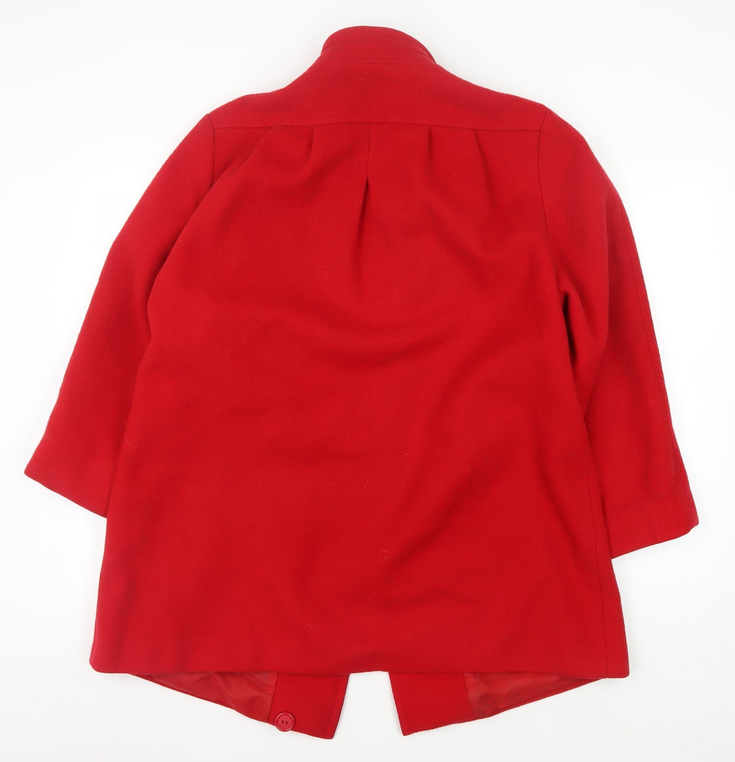 Debenhams Women's Red Wool Coat Size 14 Buttoned