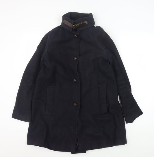 Sessùn Men's Black Wool Overcoat Size S