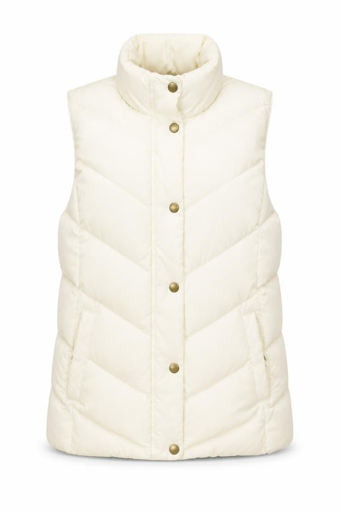 Gap Women’s Ivory Puffer Waistcoat S - Winter Casual