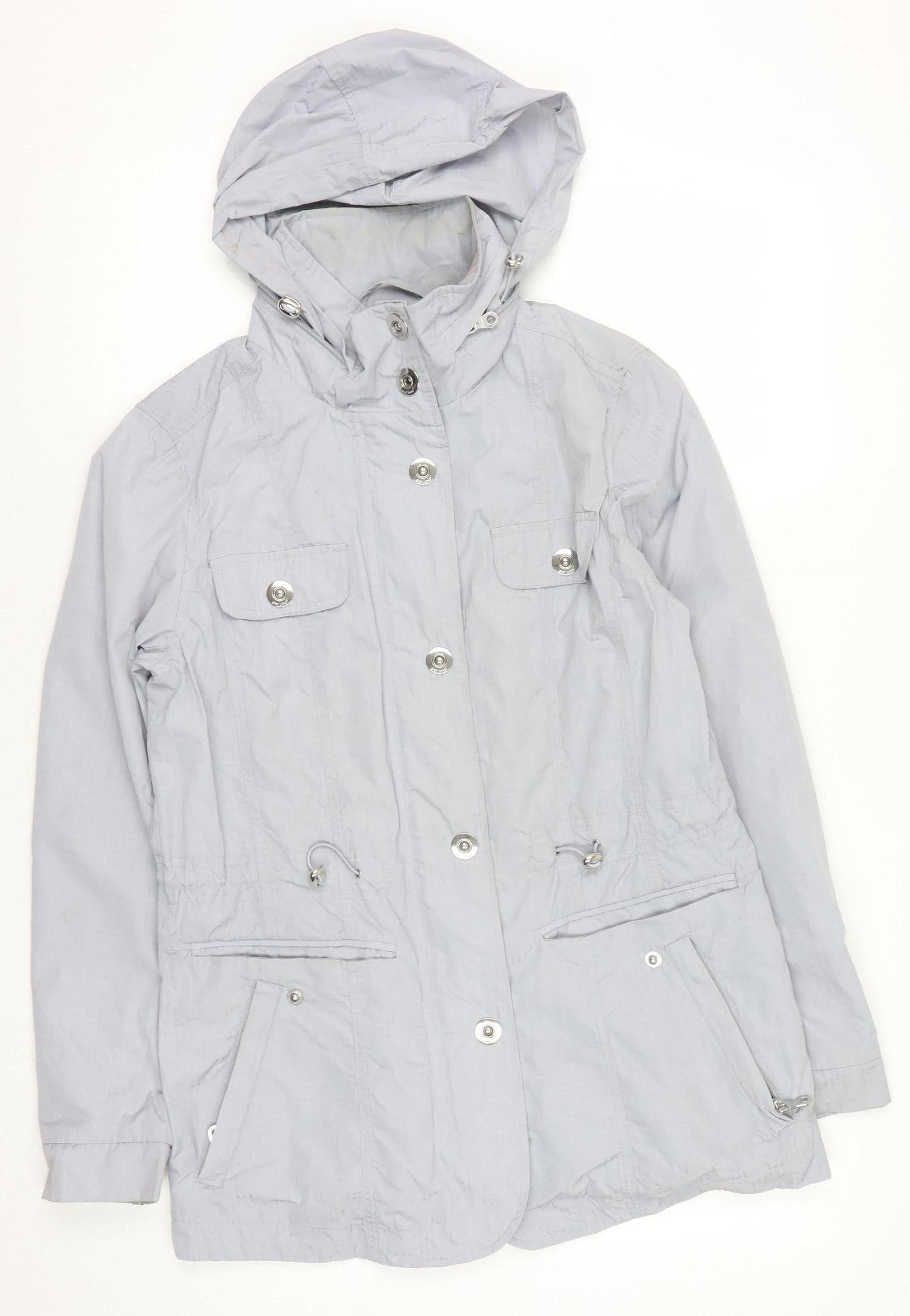 Marks and Spencer Women's Grey Hooded Parka Jacket, Size 10