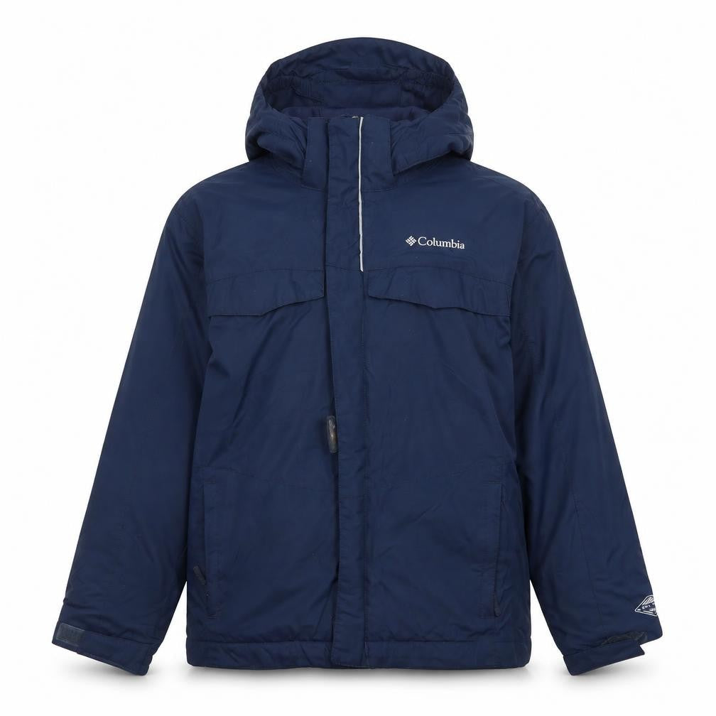 Columbia Boys Blue Hooded Parka Jacket Small Winter