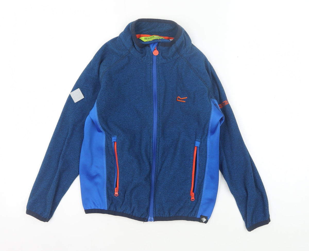 Additional front view of Regatta boys’ blue track jacket, size 7, years full zip