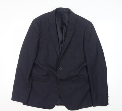 Additional front view of Jaeger Men's Blue Slim Fit Suit Jacket 42R