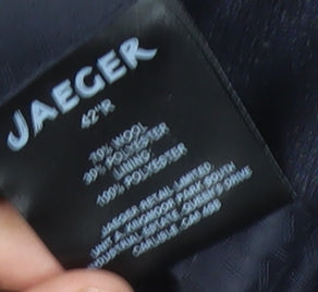 Close-up detail of Jaeger Men's Blue Slim Fit Suit Jacket 42R