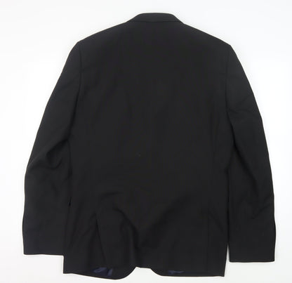 Next Men’s Black Blazer, 42L Formal, Single Breasted