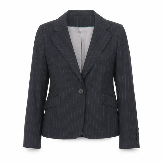 Debenhams Women's Black Petite Pinstripe Blazer Size 12