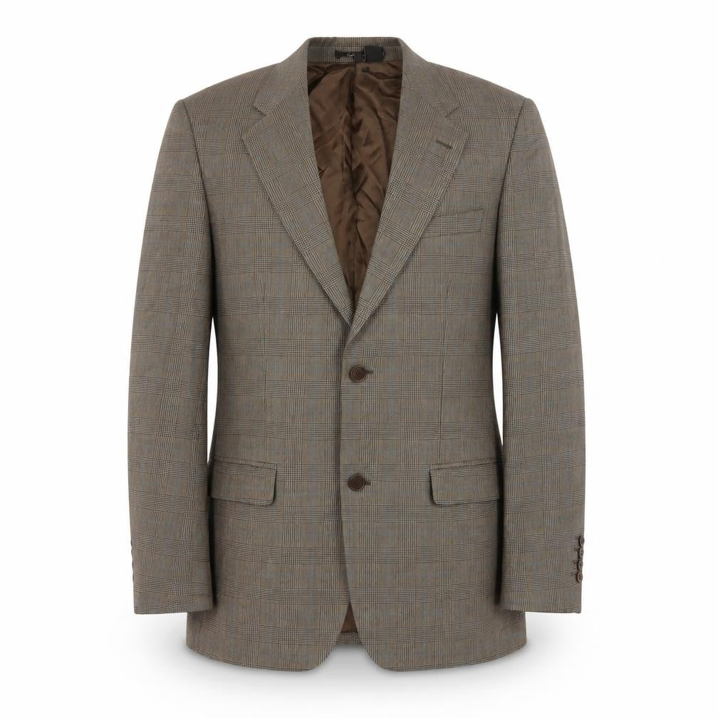 Zara Man Brown Check Wool Blazer Jacket - Men's 40 Formal