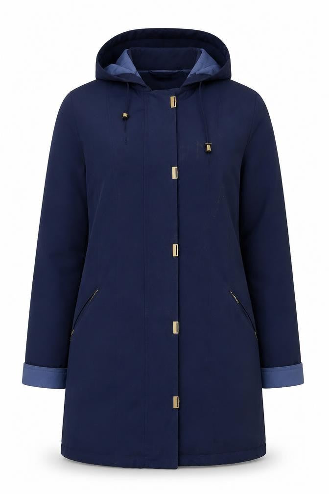 Isle Women’s Blue Hooded Jacket, Size 12, Casual Wear
