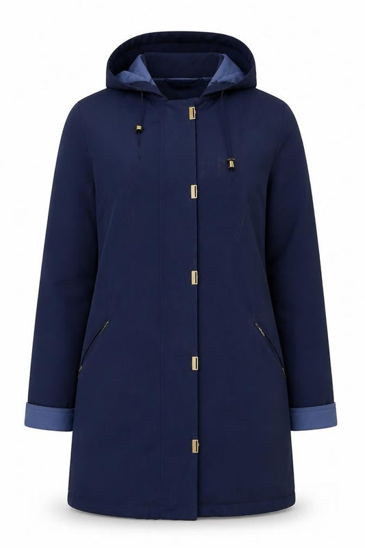 Isle Women’s Blue Hooded Jacket, Size 12, Casual Wear