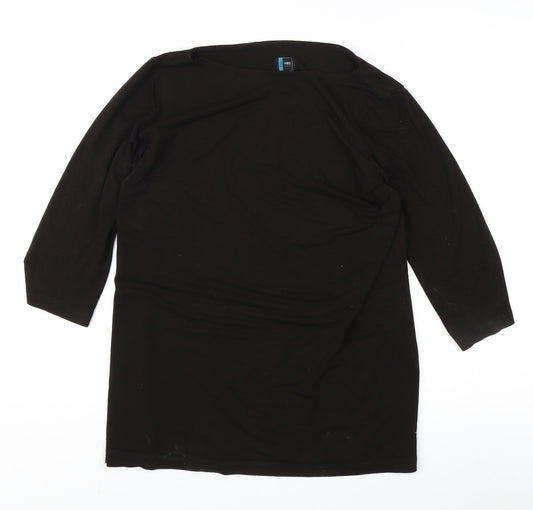 Daniel Hechter Women's Black 3/4 Sleeve T-Shirt Size 10