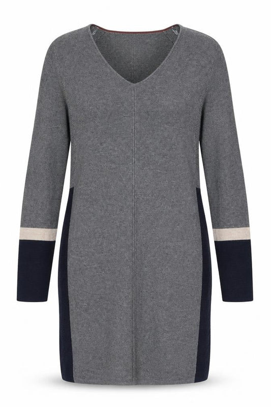 Farhi by Nicole Farhi Women's Grey V-Neck Pullover Jumper M