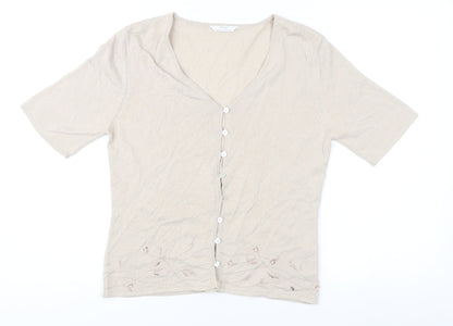 Marks & Spencer Women's Beige Cardigan Size 12