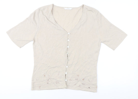 Marks and Spencer Women's Beige Cardigan Size 12