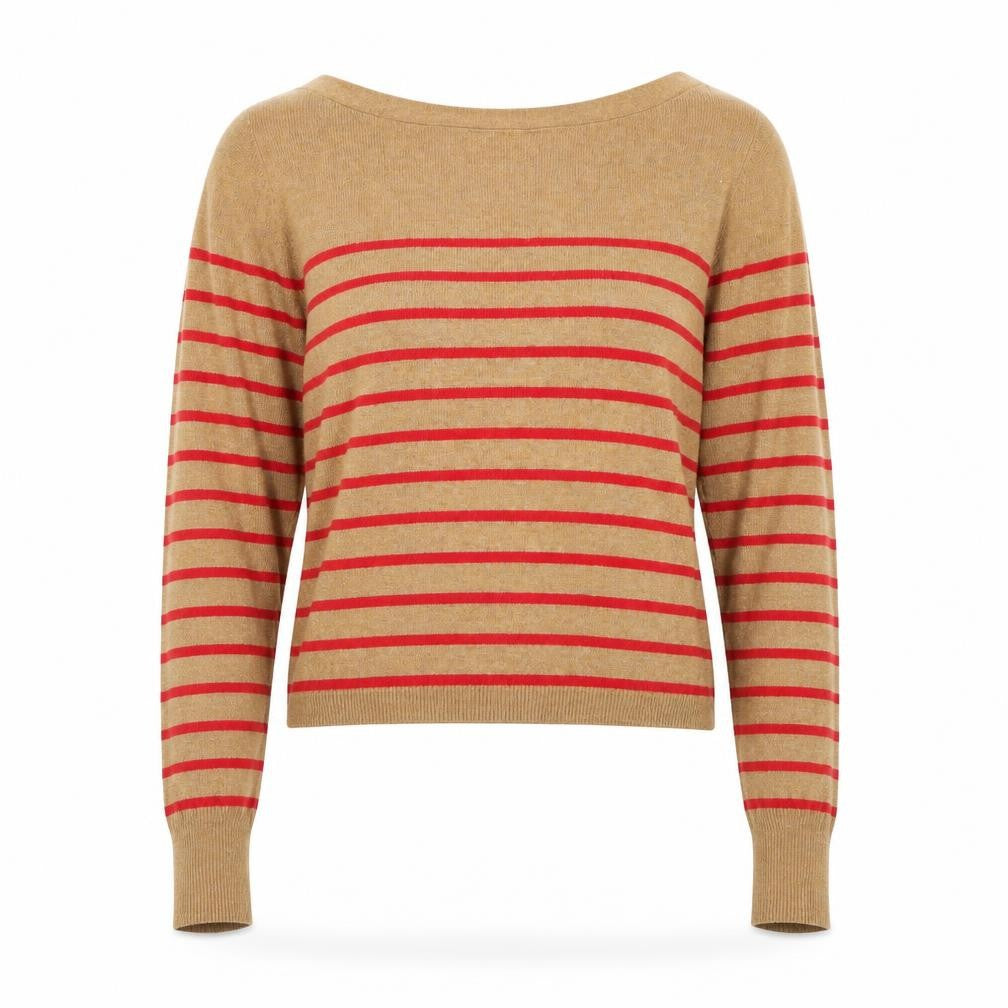 Topshop Women Brown Striped Pullover Jumper Size 10