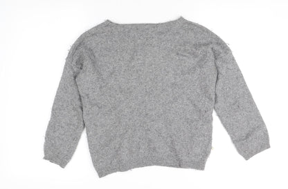 Benedetta B Grey Beaded Women's Pullover Jumper Large