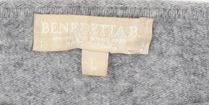 Benedetta B Grey Beaded Women's Pullover Jumper Large